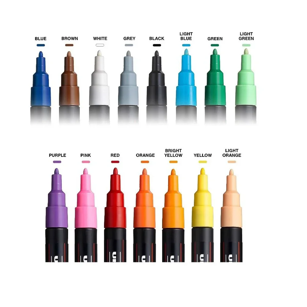 NEW 15 POSCA Paint Markers 5M Medium Tip Acrylic Paint Pens Art Supplies